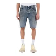 Denim Bermuda Shorts Frynset Effekt