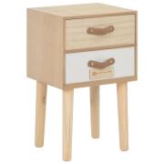 vidaXL Nattbord med 2 skuffer 30x25x49,5 cm heltre furu