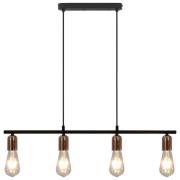 vidaXL Taklampe svart og kobber 80 cm E27