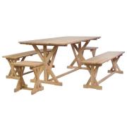 vidaXL Spisestue 5 deler heltre teak