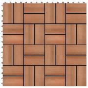 vidaXL Terrassebord 11 stk WPC 30x30 cm 1 kvm teak-farget