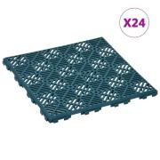 vidaXL Hagefliser 24 stk grønn 29x29 cm plast