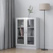 vidaXL Vitrine høyglans hvit 82,5x30,5x115 cm konstruert tre