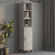 vidaXL Highboard betonggrå 34,5x34x180 cm konstruert tre