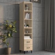 vidaXL Highboard sonoma eik 34,5x34x180 cm konstruert tre