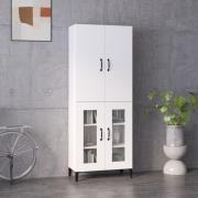 vidaXL Highboard hvit 69,5x34x180 cm konstruert tre