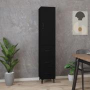 vidaXL Highboard svart 34,5x34x180 cm konstruert tre