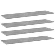 vidaXL Hylleplater 4 stk betonggrå 100x30x1,5 cm konstruert tre