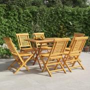 vidaXL Klappstoler 6 stk 47x63x90 cm heltre teak