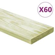 vidaXL Terrassebord 60 stk 7,2 m² 1m impregnert heltre furu