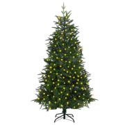 vidaXL Forhåndsbelyst kunstig juletre 180 cm PVC og PE