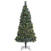 vidaXL Forhåndsbelyst kunstig juletre 150 cm PVC og PE