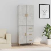 vidaXL Highboard betonggrå 69,5x34x180 cm konstruert tre