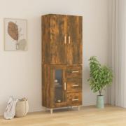 vidaXL Highboard røkt eik 69,5x34x180 cm konstruert tre