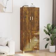 vidaXL Highboard røkt eik 69,5x34x180 cm konstruert tre