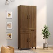 vidaXL Highboard brun eik 69,5x34x180 cm konstruert tre