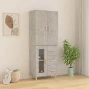 vidaXL Highboard betonggrå 69,5x34x180 cm konstruert tre