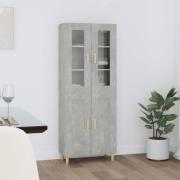 vidaXL Highboard betonggrå 69,5x34x180 cm konstruert tre