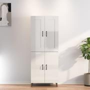 vidaXL Highboard høyglans hvit 70x34x180 cm konstruert tre