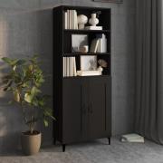 vidaXL Highboard svart konstruert tre