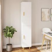 vidaXL Highboard hvit 34,5x34x180 cm konstruert tre