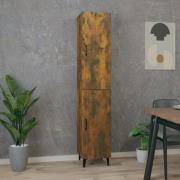 vidaXL Highboard røkt eik 34,5x34x180 cm konstruert tre