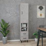 vidaXL Highboard betonggrå 34,5x34x180 cm konstruert tre