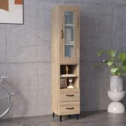 vidaXL Highboard sonoma eik 34,5x34x180 cm konstruert tre