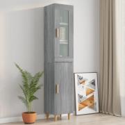 vidaXL Highboard grå sonoma 34,5x34x180 cm konstruert tre