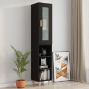 vidaXL Highboard svart 34,5x34x180 cm konstruert tre