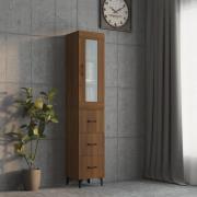 vidaXL Highboard brun eik 34,5x34x180 cm konstruert tre