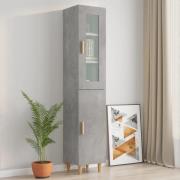 vidaXL Highboard betonggrå 34,5x34x180 cm konstruert tre