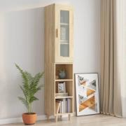 vidaXL Highboard sonoma eik 34,5x34x180 cm konstruert tre