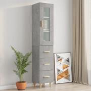 vidaXL Highboard betonggrå 34,5x34x180 cm konstruert tre