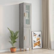 vidaXL Highboard grå sonoma 34,5x34x180 cm konstruert tre