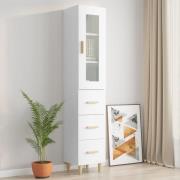 vidaXL Highboard hvit 34,5x34x180 cm konstruert tre