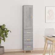 vidaXL Highboard grå eik 35x34x180 cm konstruert tre