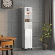 vidaXL Highboard høyglans hvit 34,5x34x180 cm konstruert tre