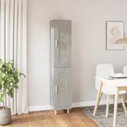 vidaXL Highboard betonggrå 35x34x180 cm konstruert tre