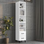 vidaXL Highboard høyglans hvit 34,5x34x180 cm konstruert tre