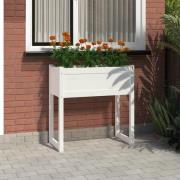 vidaXL Plantekasse hvit 78x40x81 cm heltre furu