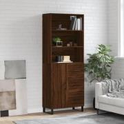 vidaXL Highboard brun eik 69,5x34x180 cm konstruert tre