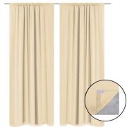 vidaXL Lystette gardiner 2 stk to-lags 140x245 cm beige