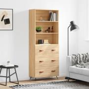 vidaXL Highboard sonoma eik 69,5x34x180 cm konstruert tre