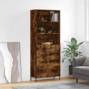 vidaXL Highboard røkt eik 69,5x34x180 cm konstruert tre