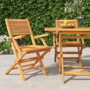 vidaXL Klappstoler 2 stk 55x62x90 cm heltre teak