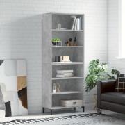 vidaXL Highboard betonggrå 69,5x32,5x180 cm konstruert tre