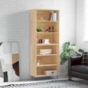 vidaXL Highboard sonoma eik 69,5x32,5x180 cm konstruert tre