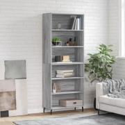 vidaXL Highboard grå sonoma 69,5x32,5x180 cm konstruert tre