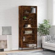 vidaXL Highboard røkt eik 69,5x32,5x180 cm konstruert tre